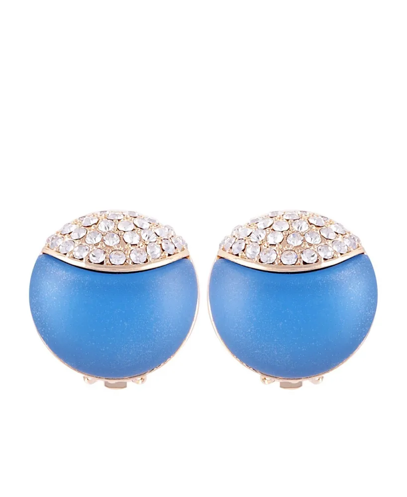 T Tahari Frosted Lucite Button Clip Earring