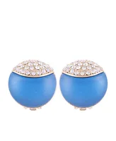 T Tahari Frosted Lucite Button Clip Earring