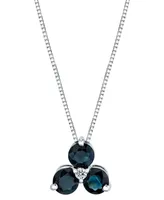 Sapphire (1-1/5 ct. t.w.) & Diamond Accent 18" Pendant Necklace in 14k White Gold