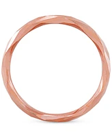 Polished Twist-Look Band 10k Gold, Rose Gold & White