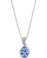 Tanzanite (3/4 ct. t.w.) & Diamond Accent 18" Pendant Necklace in 14k White Gold