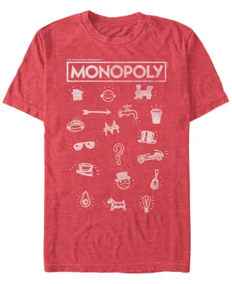 Monopoly Men's Pieces Icon Stack Short Sleeve T-Shirt