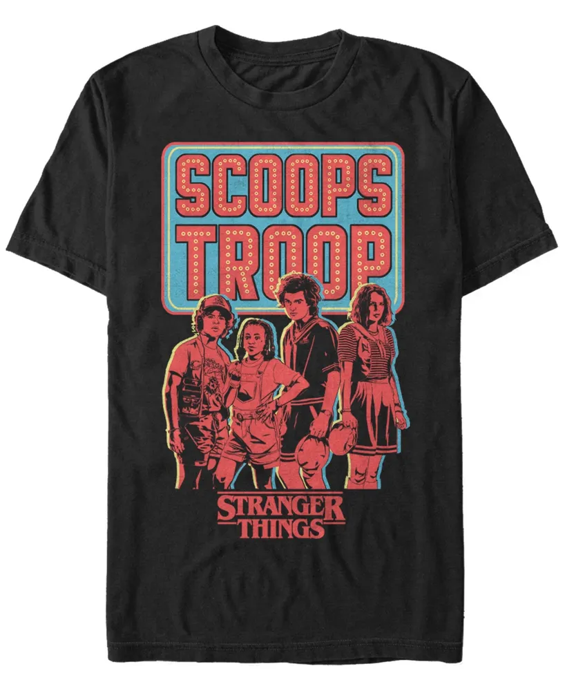 Stranger Things Men's Scoops Troop Portrait Short Sleeve T-Shirt