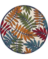 Nourison Home Aloha ALH18 Multi 5'3" Round Rug