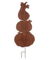 Glitzhome 42" Metal Pumpkin Yard Stake or Hanging Decor