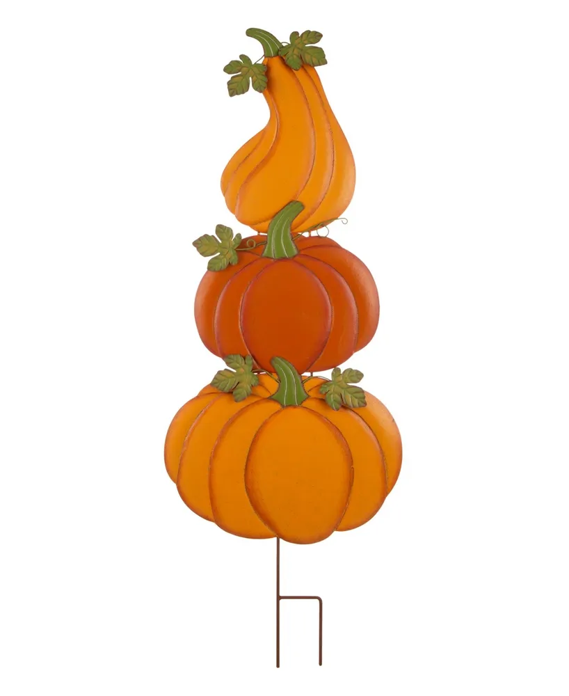 Glitzhome 42" Metal Pumpkin Yard Stake or Hanging Decor