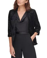 Eliza J Sequinned Velvet Jacket