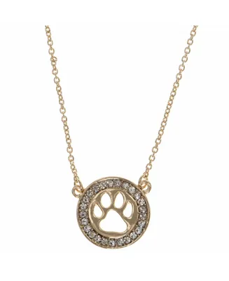 Pet Friends Jewelry Pave Paw Pendant - Gold