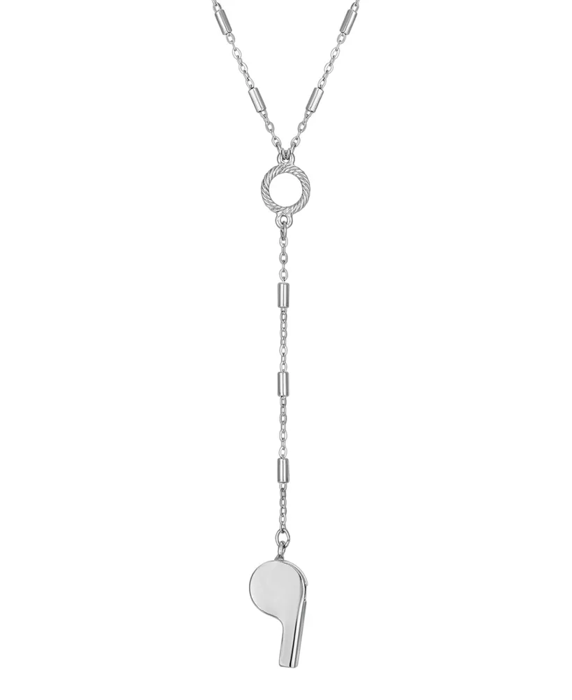 2028 Silver-Tone Whistle 18" Y-Necklace