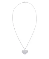 Macy's Diamond Accent Silver-plated Heart Pendant Necklace