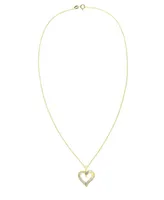 Macy's Diamond Accent Gold-plated Open Heart Pendant Necklace