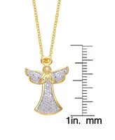Macy's Diamond Accent Gold-plated Angel Pendant Necklace