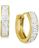 And Now This Crystal Pave Small Huggie Hoop Earrings in Gold-Plate, 0.71"