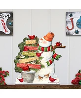 Designocracy by Susan Winget Joy Love Piece Snowman Outdoor Wall and Door Decor