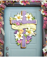 Designocracy by Susan Winget Easter Cross He is Risen Wall and Door Decor