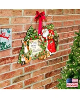 Designocracy by Susan Winget Woodland Playing Santa Wall and Door Decor