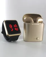 Ztech Unisex Led Touch Watch and Wireless Headphones with Portable Charging Case Set