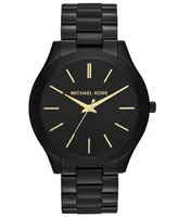 Michael Kors Unisex Slim Runway Black-Tone Stainless Steel Bracelet Watch 42mm