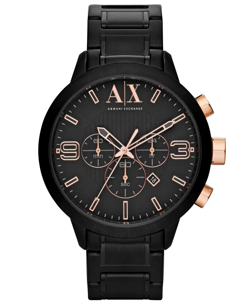 A|X Armani Exchange Men's Chronograph Black Stainless Steel Bracelet Watch 49mm