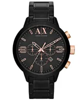 A|X Armani Exchange Men's Chronograph Black Stainless Steel Bracelet Watch 49mm