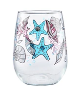 Culver Seashells Stemless Wine Glass, Set of 4