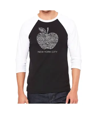 La Pop Art Neighborhoods New York City Men's Raglan Word T-shirt