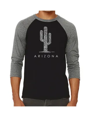 La Pop Art Arizona Cities Men's Raglan Word T-shirt