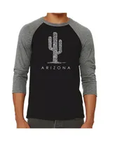 La Pop Art Arizona Cities Men's Raglan Word T-shirt