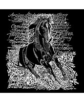 La Pop Art Popular Horse Breeds Men's Raglan Word T-shirt