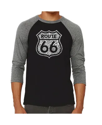 La Pop Art Get Your Kicks on Route 66 Men's Raglan Word T-shirt