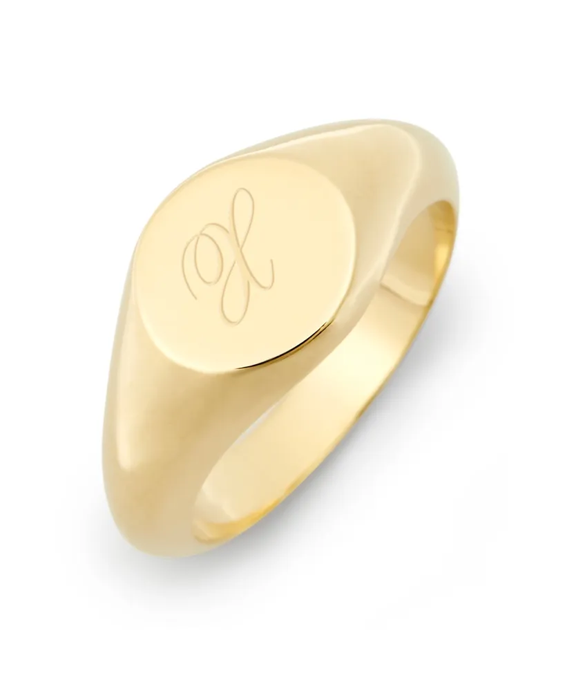 brook & york Claire Petite Initial Signet Gold-Plated Ring