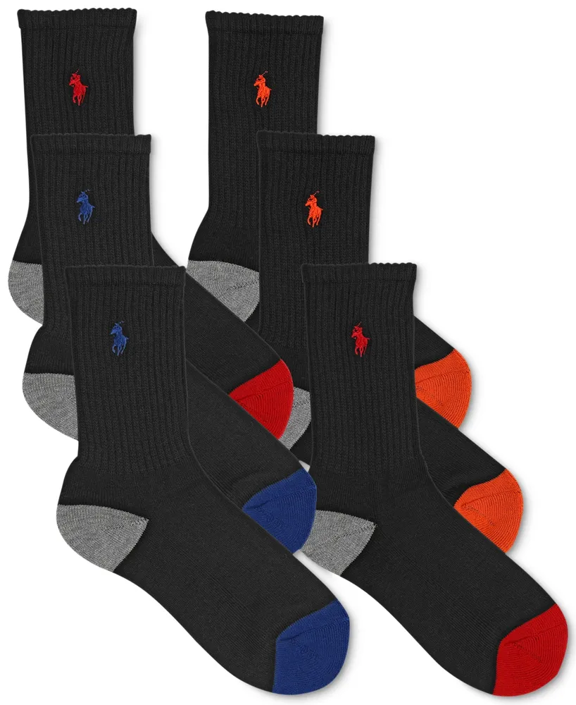 Polo Ralph Lauren 6-Pk. Color-Blocked Crew Socks