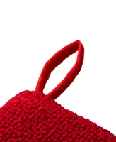 Glitzhome Hooked Stocking, Cardinal