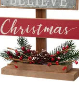 Glitzhome Wooden Sign Table Tree decor