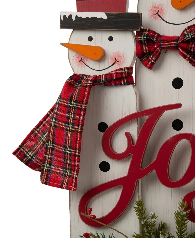 Glitzhome Wooden Snowman Family Table or Standing Decor