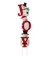 Glitzhome Metal Vertical Joy Snowman Yard Stake or Horizontal Snowmen Family Stake