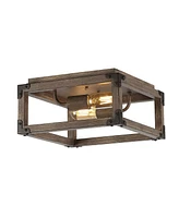 Jonathan Y Magnolia 2-Light Rustic Farmhouse Led Flush Mount