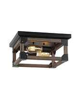 Jonathan Y Cheshire 2-Light Rustic Farmhouse Led Flush Mount