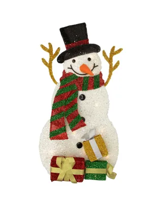 Northlight Lighted Snowman with Gis Outdoor Christmas Decoration