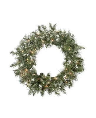 Northlight Pre-Lit Snow Mountain Pine Artificial Christmas Wreath