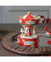 Northlight Animated Musical Carousel with Horses Christmas Music Box Table top Decor