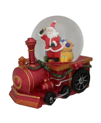 Northlight Santa Claus with Sack of Gifts On A Train Christmas Glitter Snow Globe