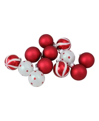 Northlight 12 Count 2-Finish Glass Christmas Ball Ornaments