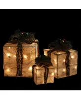 Northlight Sisal Gi Boxes with Twine Bows Outdoor Lighted Christmas Decorations