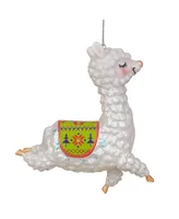 Northlight Glitter Regal Jumping Llama Glass Christmas Ornament