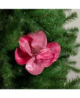 Northlight Artificial Fabric Magnolia Christmas Clip Ornament