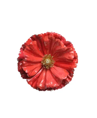 Northlight Shiny Coral Poppy Clip Christmas Ornament
