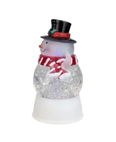 Northlight Led Lighted Snowman with Holly and Berries Top Hat Blowing Glitter Christmas Water Globe