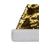 Northlight Reversible Sequined Christmas Santa Hat with Faux Fur Cuff