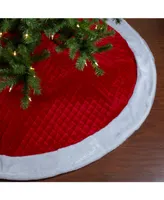 Northlight Quilted Christmas Tree Skirt with Faux Fur Trim
